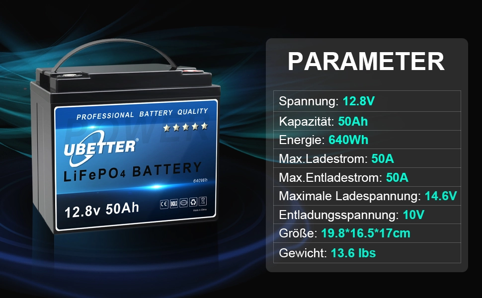 12V 50Ah deep cycle lithium battery